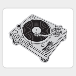 Turntable (Black Lines + Light Gray Drop Shadow) Analog / Music Magnet